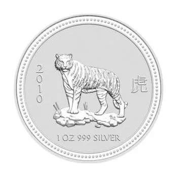1 unce stříbrná mince Austrálie Lunar I tygr 2010