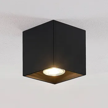 Lindby Parvin downlight hliník, hranatý, černý černé 1 x 40 W - Doprava zdarma