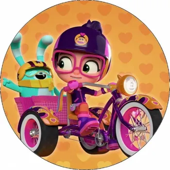 Jedlá dekorace na dort Jedlý papír Abby Hatcher na tříkolce 19,5 cm