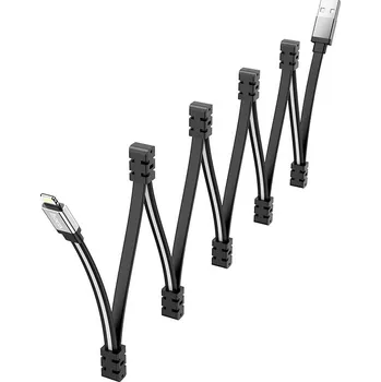Datový kabel Hoco skládací magnetický nabíjecí datový kabel Lightning 1M 2,4A černý