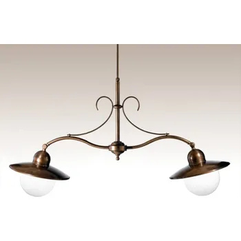 Cremasco Závěsné světlo Taverna, 2 zdroje - Ø stínidel 31 cm bílá, mosaz 2 x 75 W - Doprava zdarma