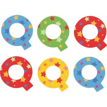 Dřevěná hračka Bigjigs Toys hvězdičkové písmenko Q