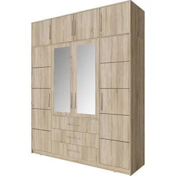 Šatní skříň ArtStol Šatní skříň BALI D4 s nástavcem | dub sonoma 196 cm