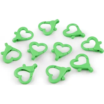 Kovová lakovaná karabina srdce průvlek 15 mm