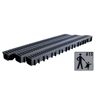 Odvodňovací žlab Likov Odvodňovací žlaby PVC mříž 7,5cm x 1m (sada 3ks) 1,5t LikoDrain Likodrain WDR-SET