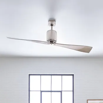 Lampička KICHLER Stropní ventilátor Ferron, lopatky nikl - Ø motoru 18 cm; Ø baldachýnu 15 cm; délka stropní tyče 15,2 cm - Doprava zdarma