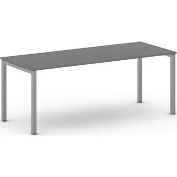 Nábytek B2B Partner Jednací kancelářský stůl PRIMO SQUARE, 200x80 cm, šedostříbrná podnož, grafit
