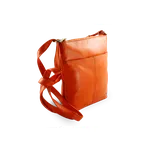 Oranžová kožená zipová kabelka