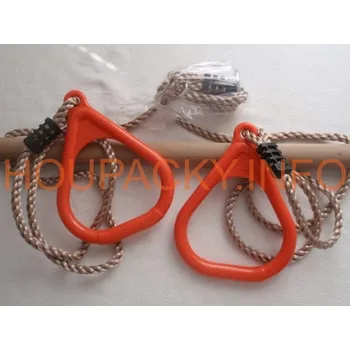 Dětská houpačka CUBS Hrazda dřevěná s plastovou rukojetí oranžová