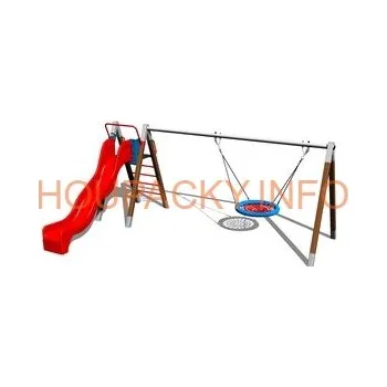 Dětská houpačka Řetězová houpačka hnízdo se skluzavkou RH180K (v.p. 1,5 m)