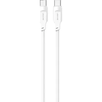Datový kabel USAMS US-SJ567 Type-C/USB-C na Type-C/USB-C PD 100W datový kabel pro rychlé nabíjení se světlem, délka: 120 cm bílý