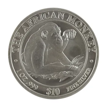 1 unce stříbrná mince Somali Republic African Monkey 2002