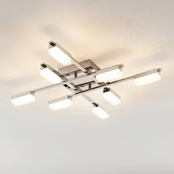Lindby Mally LED stropní světlo chrom, 8žárov. 8 x 4,3 W LED - Doprava zdarma