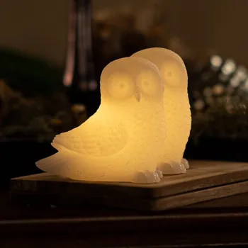 Lampička Sirius Dekorativní lampa Ellen Owl LED z vosku, sada 2 kusů bílá 2 LED diody