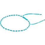 Textilní náramek Cierra handmade světle modrý se stříbrnými korálky ONE1073BTR