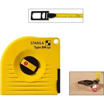 pásmo STABILA 17217 - Pásmo 10m ocelové v odolném pouzdře z nylonu, přesnost II, Typ BM 50 P