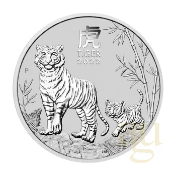 Sběratelství 1/2 unce stříbrná mince Austrálie Lunar III tygr 2022