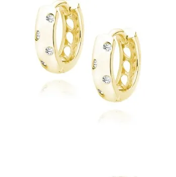 Náušnice Prosperk Dětské náušnice zlaté kroužky čiré kamínky S3134