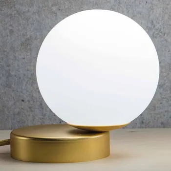 Lampička Marchetti Stolní lampa Lumi round gold satinised zlatá satinovaná, bílá 1 x 40 W - Doprava zdarma