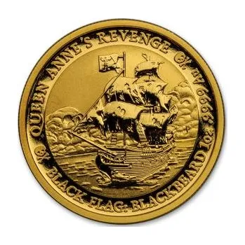 1 unce zlatá mince Tuvalu - Black Flag - Piratenschiff Queen Anne's Revenge 2019