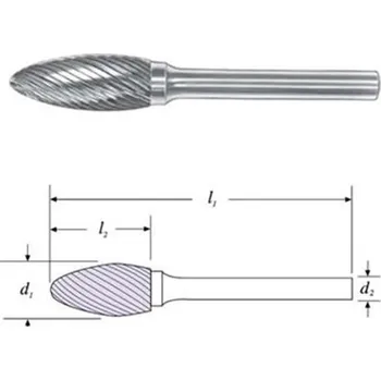 Fréza SGS 24603 (SH-53M) - Fréza technická SH-53M plaménková pr. 5,0x9,5mm, stopka 3mm