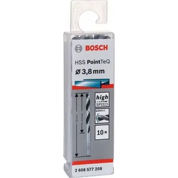 Vrták Vrták do kovu Bosch HSS PointTeQ Twist Speed, pr. 3.8 x 43 / 75 mm, 10ks (2608577206)