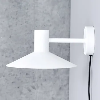 Lampička Nástěnné světlo FRANDSEN Minneapolis bílé matné - Ø stínidla 27,5 cm, přívodní kabel 250 cm bílý matný 1 x 10 W - Doprava zdarma