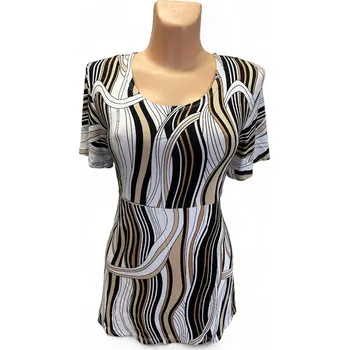 Dámská tunika Top béžová halenka YVONA, Barva Béžová, Velikost XL 44, Materiál 96% Viskoza 4% Lycra