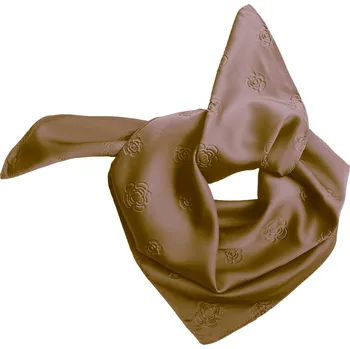 Šátek Dámský hedvábný čtvercový šátek YF463-37, s potiskem květin zlaté barvy 7200721-6