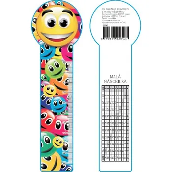 pravítka Impap Pravítko 10 cm 3D obrázek s násobilkou - 015 úsměv