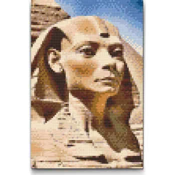 Diamantové malování Diamantové malování - Sfinga z blízka Velikost: 20x30cm, Rámování: Pouze srolované plátno, Diamanty: Čtvercové
