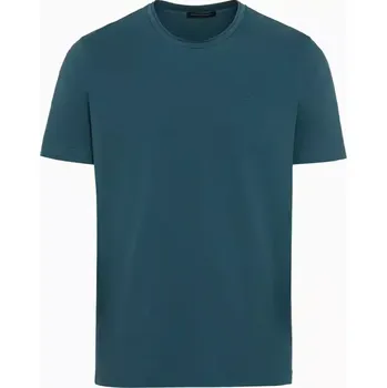 Pánské tričko PORSCHE DESIGN Crew Neck T-Shirt Tričko s výstřihem ke krku petrolejově zelená (Funkční elastické tričko se znakem PD)
