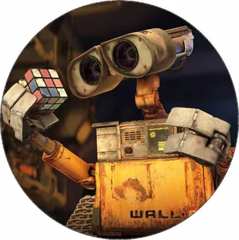 Jedlá dekorace na dort Jedlý papír Wall-I a rubikova kostka 19,5 cm