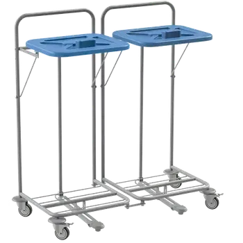 Odpadkový koš VK 120 - 2N vozík na třídění odpadu a prádla plast - VK - modrý