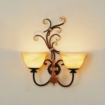 Lampička Menzel Florence - nástěnné světlo, dvě žárovky - Stínidlo Ø 17 cm, výška 10 cm, nástěnný držák Ø 10 cm hnědo-rezavá, zlatá, krémová 2 x 42 W - Doprava zdarma