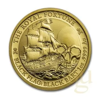 1 unce zlatá mince Tuvalu - Black Flag - Piratenschiff The Royal Fortune 2020