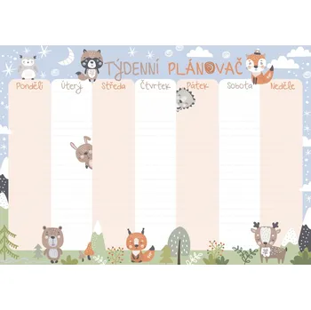 Kalendář Týdenní plánovač A4 - Zvířátka