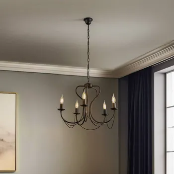 Lampička ONLI Lustr Candela, černý, 5 žárovek - Minimální výška zavěšení 57 cm 5 x 6 W - Doprava zdarma