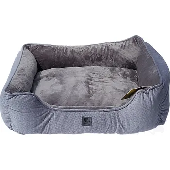 Pelíšek pro psa BUBU PETS Pelíšek obdélníkový BRAID ŠEDÝ L 75x60x19cm