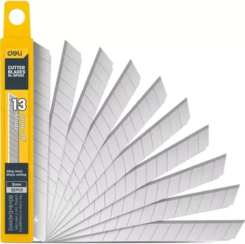 Pracovní nůž Nůž 9 mm 10 ks nožová hlava Deli Tools EDL-DP092 (stříbrná)