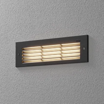 Lampička BEGA LED vestavné nástěnné svítidlo šedé šířka 26 cm CCT spínač - Instalační otvor - šířka 24,5 cm, výška 6 cm grafit LED 4,5 W celkem - Doprava zdarma