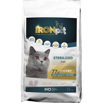 Krmivo pro kočku IRONpet Cat Sterilized Turkey (Krůta) 12 kg