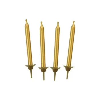 Dortová svíčka Dortové svíčky - Zlaté hladké / se stojánkem