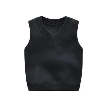 Dámský svetr Dětské svetry bez rukávů s výstřihem do V, černá 80