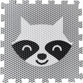 Pěnová puzzle podložka pro děti s mývalem – světle šedá