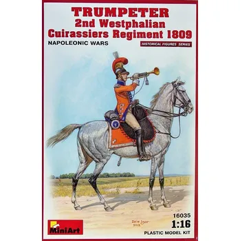 Plastikový model 1/16 Trumpeter on horse (2nd Westphal. Reg. 1809)