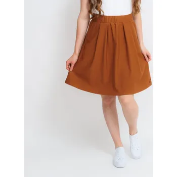Dámská sukně Dámská skořicová džínová skládaná sukně Velikost: L