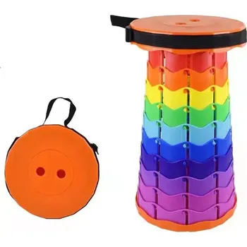 Cestování Teleskopická skládací židlička - oranžová/multikolor