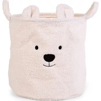 Úložný box CHILDHOME Koš na hračky Teddy Off White 40 x 40 x 40 cm