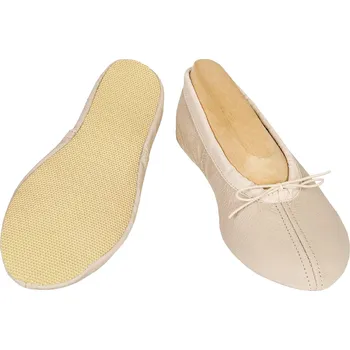 Dámská sálová obuv Gymnastické cvičky kůže Iris - podešev pryž - béžové - 29